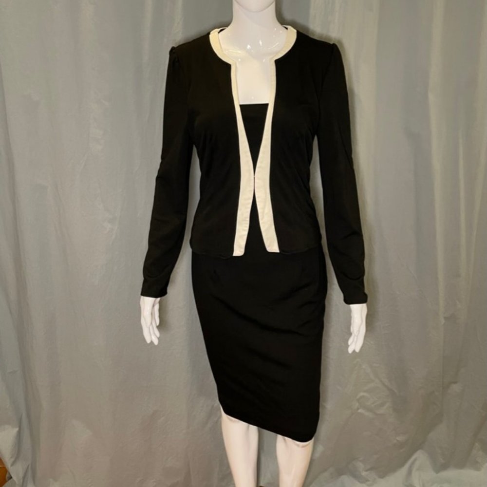 Skirt Suit Dress Illusion With Cardigan Work Professional SALE